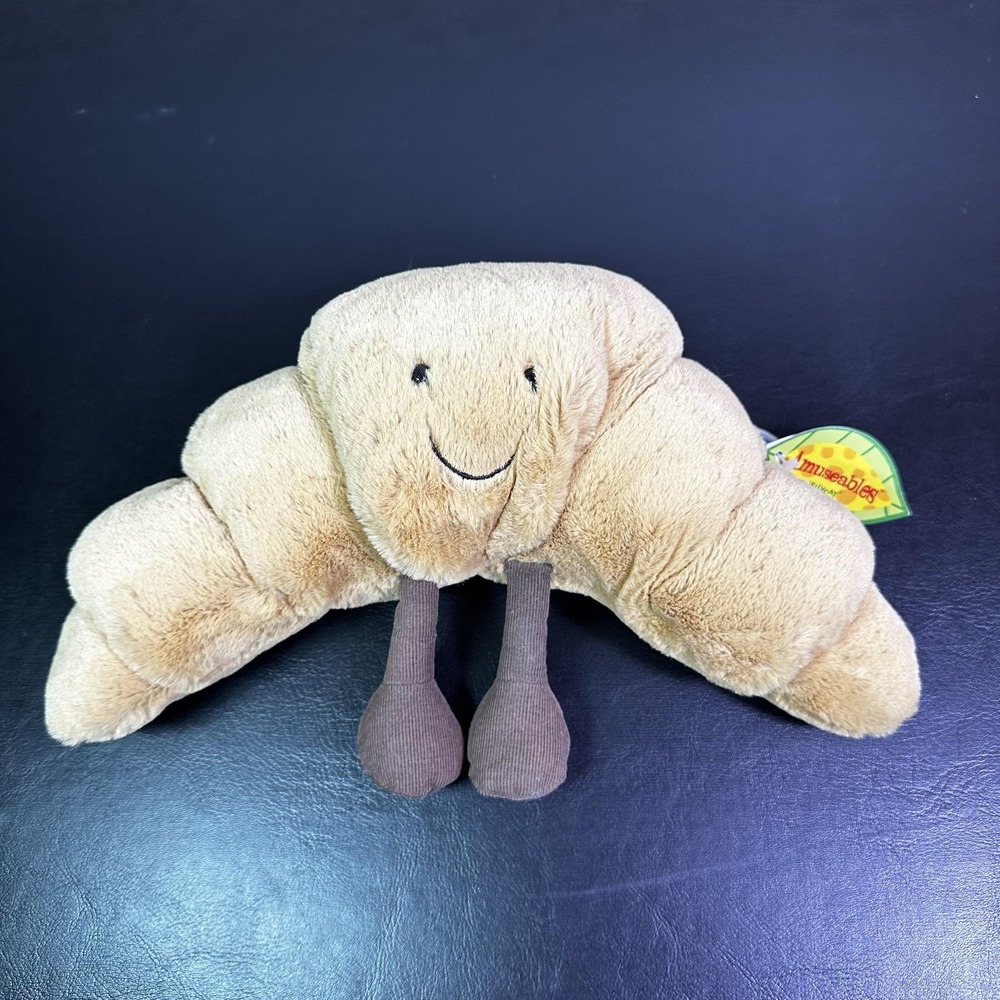 Jellycat Amuseable Croissant Brown Plush Stuffed Toy Small Soft Cute Cuddly